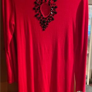 Elegant Red Embellished Women's Top